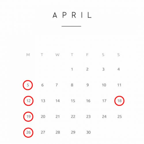 *<4月>営業日のお知らせ*